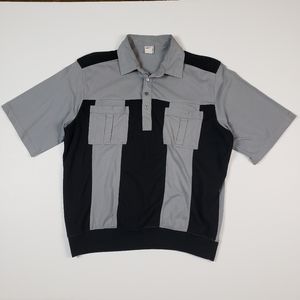 Vintage 70's Retro Waist Banded Textured Polo Shirt Casual Joe Size XL